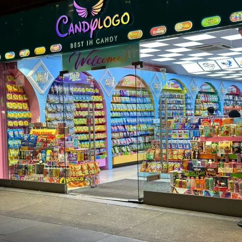 Candy logo outside view